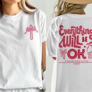White Graphic T-Shirt with Red Print